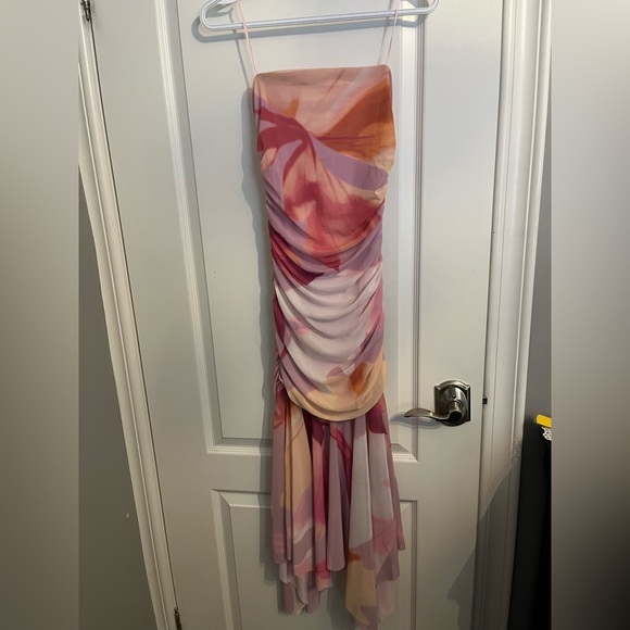 Dynamite Ruched Mesh Tube Dress - Picture 2 of 5